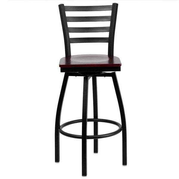 Restaurant Stool, Ladder Back, Mah Seat, Material: Wood