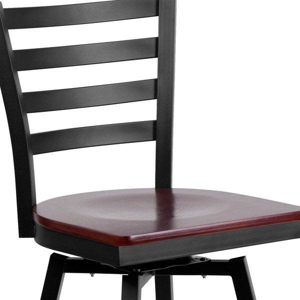 Restaurant Stool, Ladder Back, Mah Seat, Material: Wood