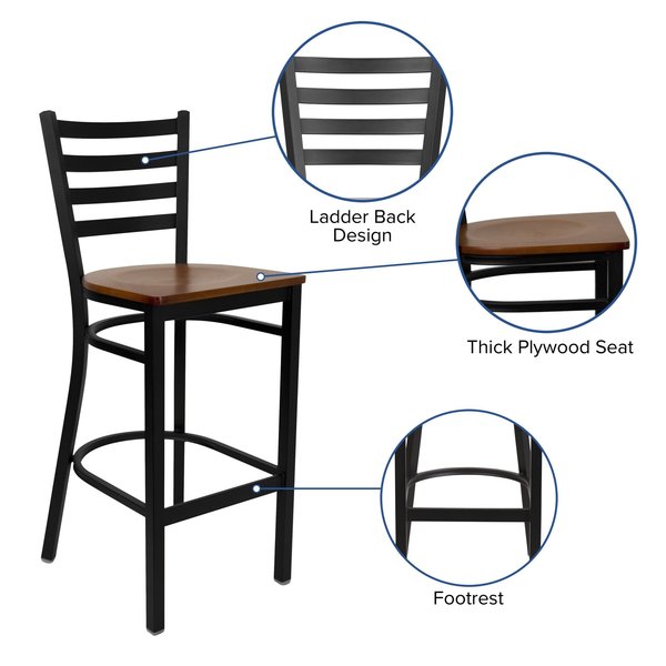 Restaurant Stool, Ladder Back, Chy Seat