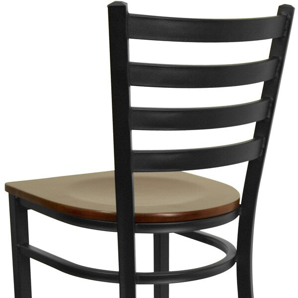 Restaurant Stool, Ladder Back, Mah Seat, Seat Height Range: 29