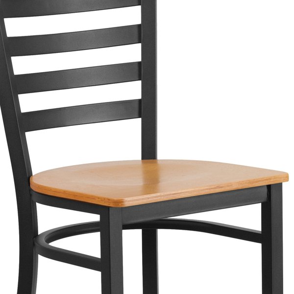Restaurant Stool, Ladder Back, Nat Seat, Seat Height Range: 29