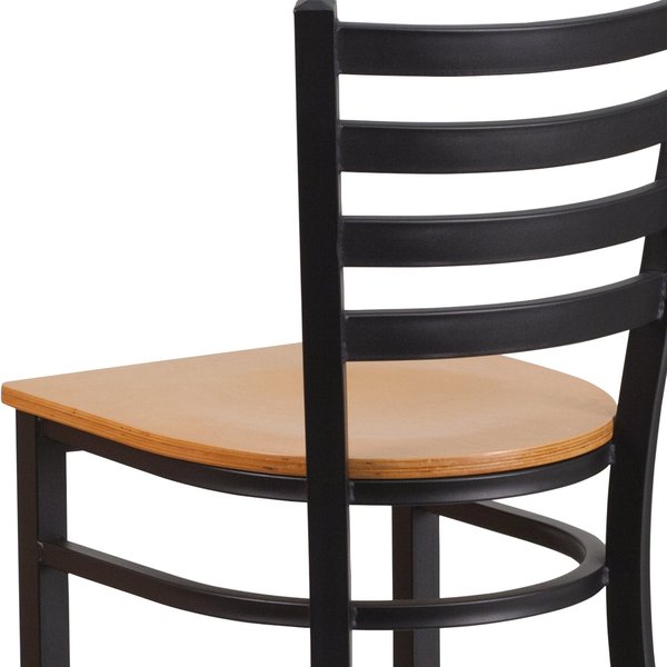 Restaurant Stool, Ladder Back, Nat Seat, Seat Height Range: 29