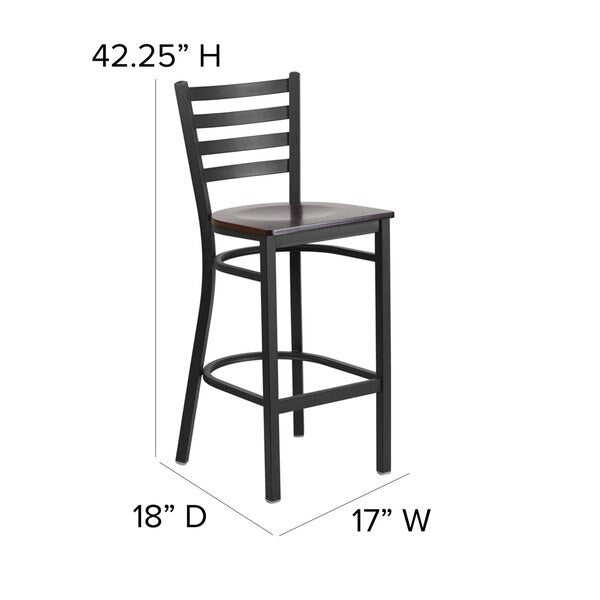 Restaurant Stool, Ladder Back, Wal Seat