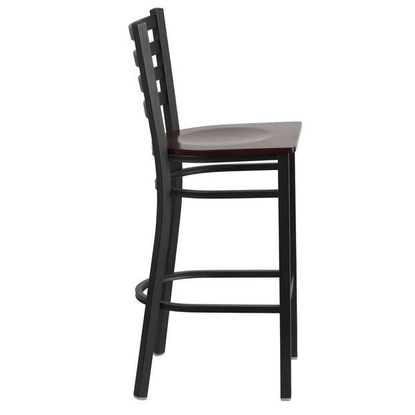 Restaurant Stool, Ladder Back, Wal Seat