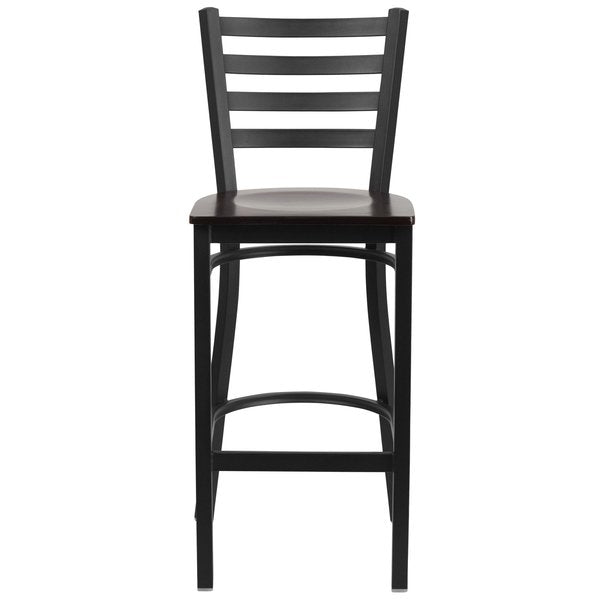 Restaurant Stool, Ladder Back, Wal Seat