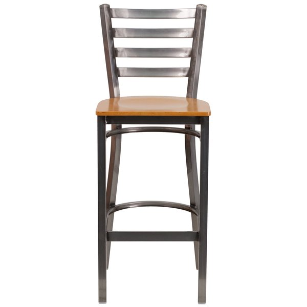 Barstool, Ladder Back, Clr w/Natural Seat
