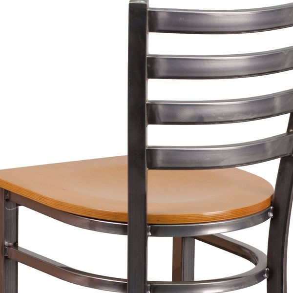 Barstool, Ladder Back, Clr w/Natural Seat