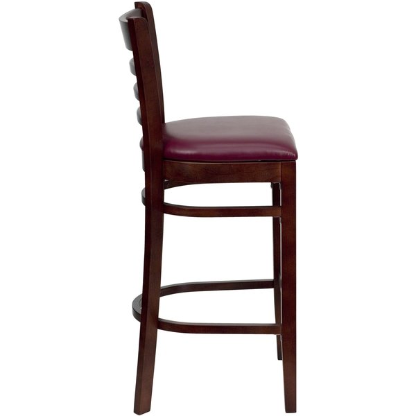 Barstool, Ladder Back, Mah Wood, Burg Viny