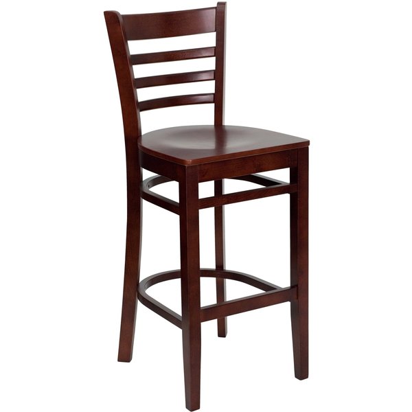 Barstool, Ladder Back, Mahogany Wood