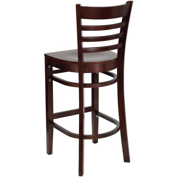 Barstool, Ladder Back, Mahogany Wood