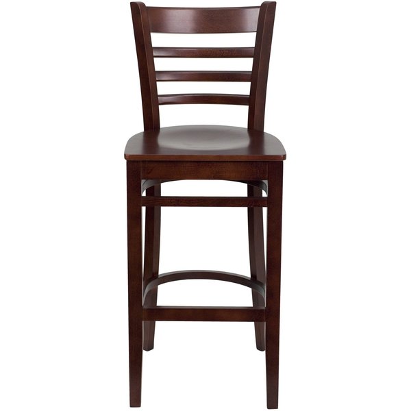 Barstool, Ladder Back, Mahogany Wood