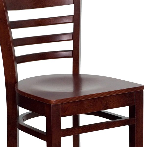 Barstool, Ladder Back, Mahogany Wood