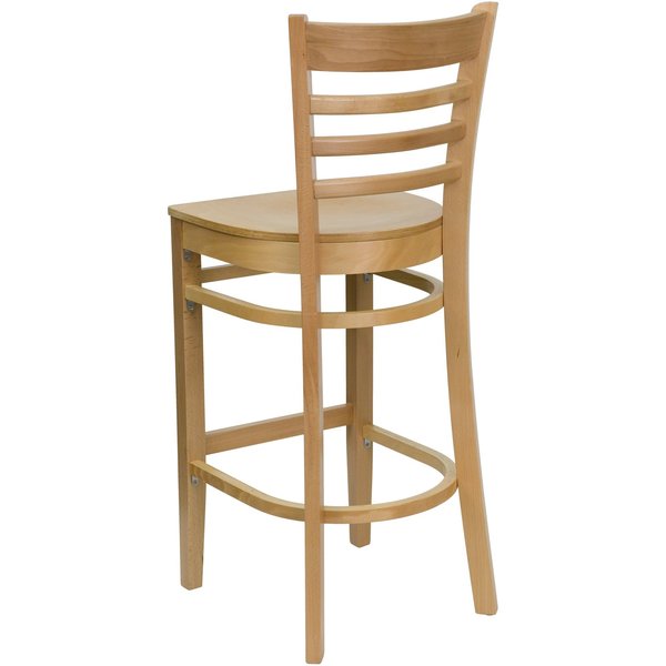 Barstool, Natural Wood, Ladder Back