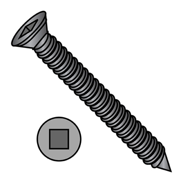 Drywall Screw, #6 x 2-1/4 in, Steel, Trim Head Square Drive, 3000 PK