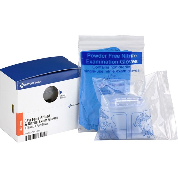 Smart Compliance Refill Face Shield and Gloves, Vinyl, Powder Free, White