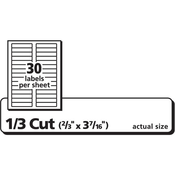 AveryÂ® Clear File Folder Labels for Laser and Inkjet Printers 5029, 2/3