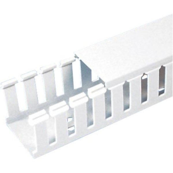 Wire Duct, Wide Slot, White, 1.75 W x 3 D