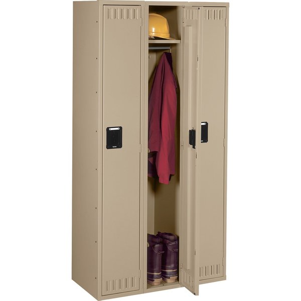 Wardrobe Locker, 36 in W, 18 in D, 72 in H, (1) Tier, (3) Wide, Sand