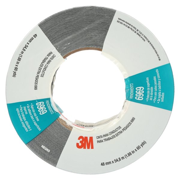 Duct Tape, 2 In x 60 yd, 10.5 mil, Black