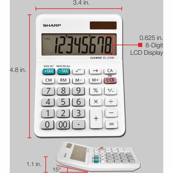 Desktop Calculator, LCD, 8 Display Digits