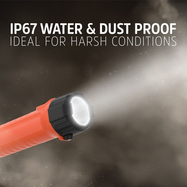 Orange No Led Industrial Handheld Flashlight, D, 60 lm