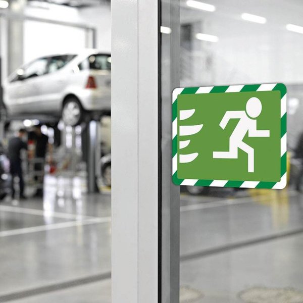 Sign Holder, Green/White, 1/8 in. H, PK2