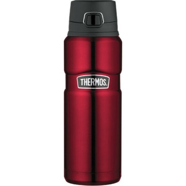 Stainless Steel Drink Bottle, 24 oz., Cranberry, Hot 18 Hrs, Cold 24 Hrs