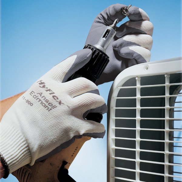 Nitrile Coated Gloves, Palm Coverage, White, M, PR