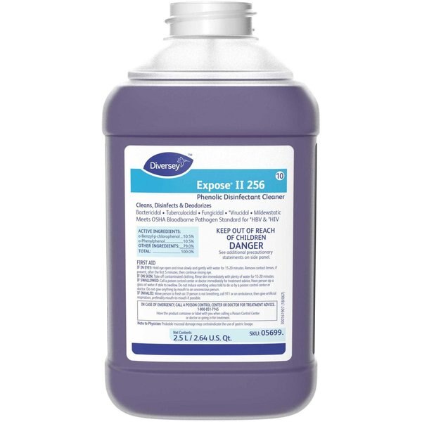 Cleaner and Disinfectant Concentrate , 2.5L Bottle , Unscented ,