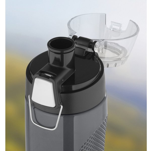 BPA Free Plastic Hydration Bottle w/Meter, 24 oz., Smoke