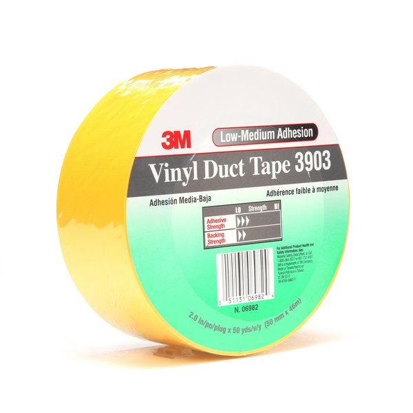Duct Tape, 2 x 50 yd, 6.5 mil, Yellow, Vinyl