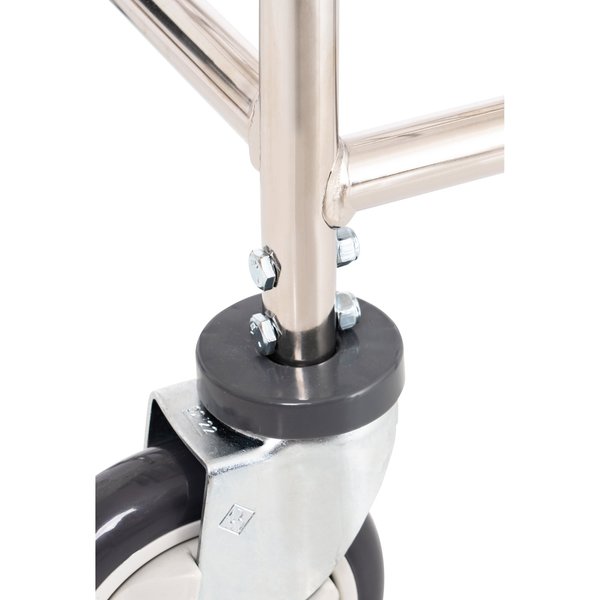 Wire Utility Cart with Single Pole Rack, 2 Bushel, Chrome