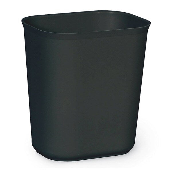 3-1/2 gal Rectangular Trash Can, Black, 8 1/4 in Dia, None, Thermoset Polyester