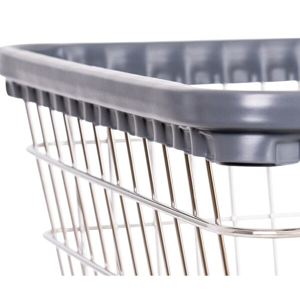 Wire Utility Cart with Single Pole Rack, 4.5 Bushel, Chrome