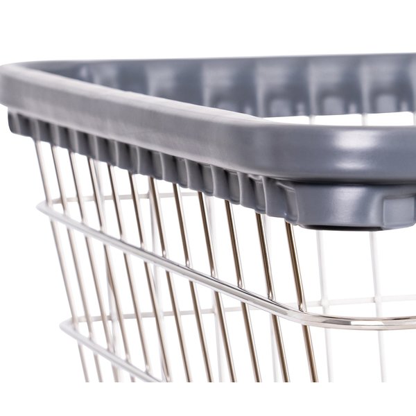 Wire Utility Cart with Double Pole Rack, 2.5 Bushel, Chrome