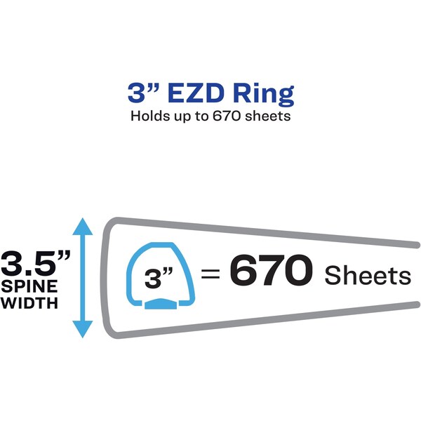 Binder, Durable View, EZD Rings, 3