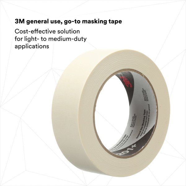 Masking Tape, Tan, 1-13/32 in x 60yd, PK24