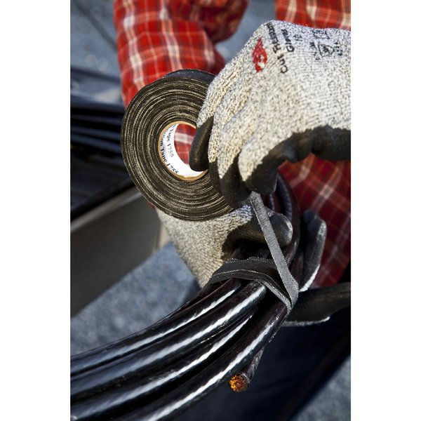 Cloth Friction Tape, 1755, Temflex, 3/4 in W x 60 ft L, 13 mil thick, Black, 1 Pack