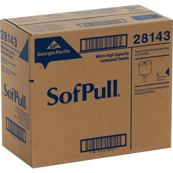 Soffpull Center Pull Paper Towels, 1, 560, 700 ft, White, 4 PK