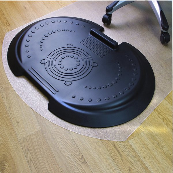 Chair Mat, Contoured, With Floor, Clear