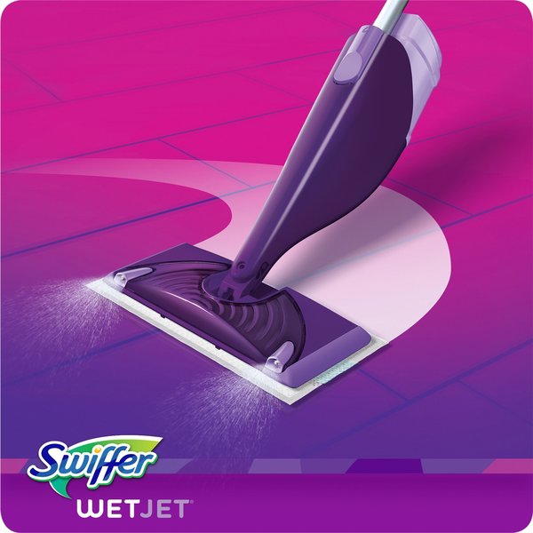 5-13/32 in Flat Spray Mop, 18-55/64 oz Dry Wt, Hook-and-Loop Connection, Purple, Cellulose, PK2