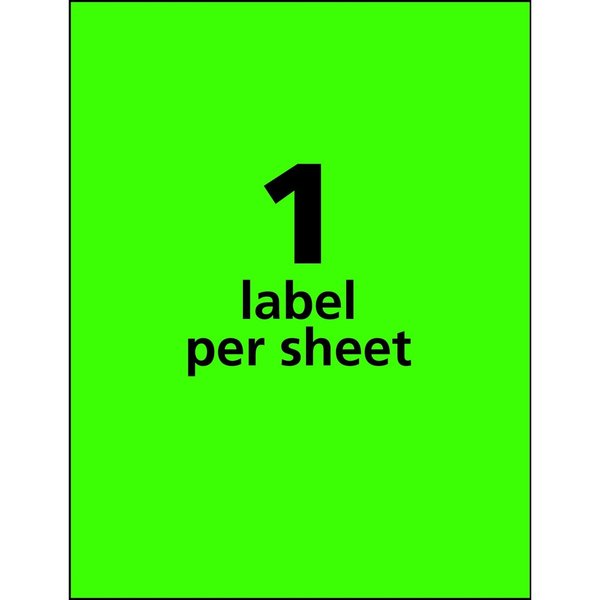 Neon Shipping Labels, Laser, 8-1/2