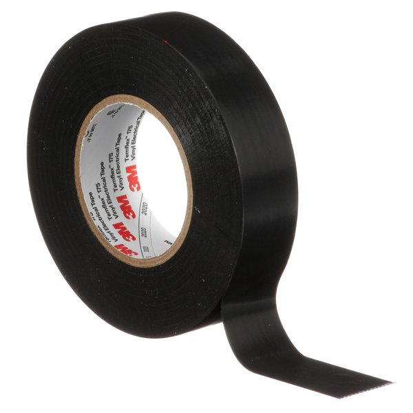 Elec Tape, 60 ft Lx3/4 in W, 7 mil, Black