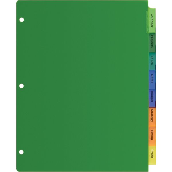 AveryÂ® Big Tabâ¢ Insertable Plastic Dividers 11901, 8 Multicolor Tabs, 1 Set