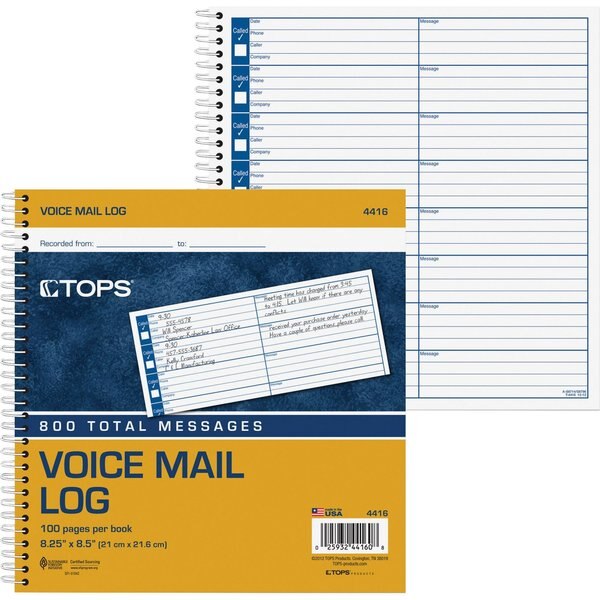 Voice Message Log Book, 8-1/4