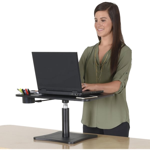 Laptop Stand, Black, 15-3/4in H, 20 lb