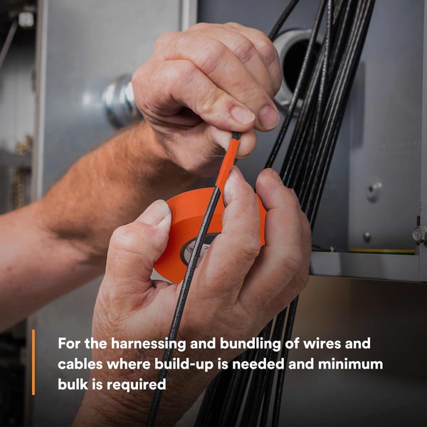 Elec Tape, 60 ft Lx3/4 in W, 6 mil, Orange