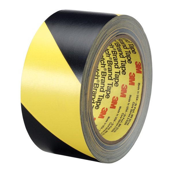 Marking Tape, Roll, 1In W, Black/Yellow