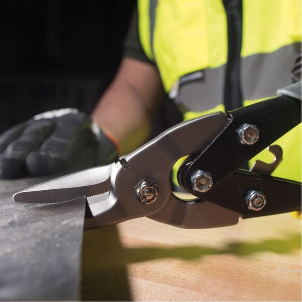 Aviation Snips, Wire Cutter, Straight, Straight/Wide Curves, 10.063''