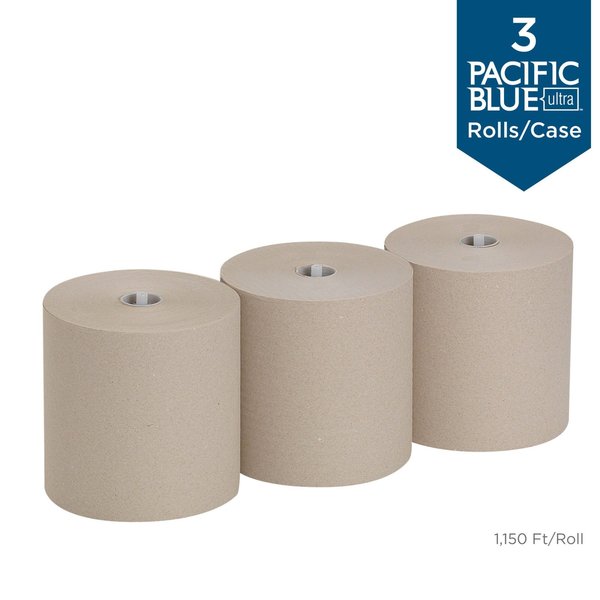 Pacific Blue Ultra Hardwound Paper Towels, 1, 1, 1150 ft, Brown, 3 PK